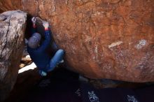 Bouldering in Hueco Tanks on 02/08/2020 with Blue Lizard Climbing and Yoga

Filename: SRM_20200208_1114440.jpg
Aperture: f/5.6
Shutter Speed: 1/250
Body: Canon EOS-1D Mark II
Lens: Canon EF 16-35mm f/2.8 L