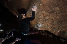 Bouldering in Hueco Tanks on 02/08/2020 with Blue Lizard Climbing and Yoga

Filename: SRM_20200208_1428460.jpg
Aperture: f/5.6
Shutter Speed: 1/250
Body: Canon EOS-1D Mark II
Lens: Canon EF 16-35mm f/2.8 L