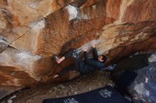 Bouldering in Hueco Tanks on 01/06/2020 with Blue Lizard Climbing and Yoga

Filename: SRM_20200106_1236140.jpg
Aperture: f/4.0
Shutter Speed: 1/250
Body: Canon EOS-1D Mark II
Lens: Canon EF 16-35mm f/2.8 L