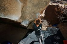 Bouldering in Hueco Tanks on 02/16/2020 with Blue Lizard Climbing and Yoga

Filename: SRM_20200216_1349070.jpg
Aperture: f/8.0
Shutter Speed: 1/250
Body: Canon EOS-1D Mark II
Lens: Canon EF 16-35mm f/2.8 L