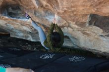 Bouldering in Hueco Tanks on 02/16/2020 with Blue Lizard Climbing and Yoga

Filename: SRM_20200216_1657270.jpg
Aperture: f/3.2
Shutter Speed: 1/250
Body: Canon EOS-1D Mark II
Lens: Canon EF 50mm f/1.8 II