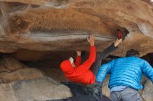 Bouldering in Hueco Tanks on 02/21/2020 with Blue Lizard Climbing and Yoga

Filename: SRM_20200221_1035550.jpg
Aperture: f/4.5
Shutter Speed: 1/250
Body: Canon EOS-1D Mark II
Lens: Canon EF 50mm f/1.8 II