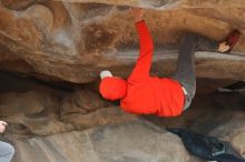 Bouldering in Hueco Tanks on 02/21/2020 with Blue Lizard Climbing and Yoga

Filename: SRM_20200221_1036120.jpg
Aperture: f/4.5
Shutter Speed: 1/250
Body: Canon EOS-1D Mark II
Lens: Canon EF 50mm f/1.8 II