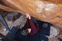 Bouldering in Hueco Tanks on 02/25/2020 with Blue Lizard Climbing and Yoga

Filename: SRM_20200225_1420210.jpg
Aperture: f/3.5
Shutter Speed: 1/250
Body: Canon EOS-1D Mark II
Lens: Canon EF 16-35mm f/2.8 L