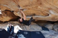 Bouldering in Hueco Tanks on 02/25/2020 with Blue Lizard Climbing and Yoga

Filename: SRM_20200225_1538500.jpg
Aperture: f/7.1
Shutter Speed: 1/250
Body: Canon EOS-1D Mark II
Lens: Canon EF 16-35mm f/2.8 L