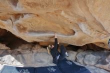 Bouldering in Hueco Tanks on 02/25/2020 with Blue Lizard Climbing and Yoga

Filename: SRM_20200225_1550510.jpg
Aperture: f/7.1
Shutter Speed: 1/250
Body: Canon EOS-1D Mark II
Lens: Canon EF 16-35mm f/2.8 L