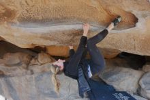 Bouldering in Hueco Tanks on 02/25/2020 with Blue Lizard Climbing and Yoga

Filename: SRM_20200225_1550550.jpg
Aperture: f/6.3
Shutter Speed: 1/250
Body: Canon EOS-1D Mark II
Lens: Canon EF 16-35mm f/2.8 L