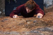 Bouldering in Hueco Tanks on 02/25/2020 with Blue Lizard Climbing and Yoga

Filename: SRM_20200225_1714560.jpg
Aperture: f/5.0
Shutter Speed: 1/250
Body: Canon EOS-1D Mark II
Lens: Canon EF 50mm f/1.8 II