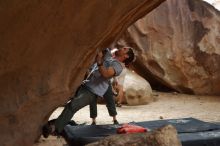 Bouldering in Hueco Tanks on 02/29/2020 with Blue Lizard Climbing and Yoga

Filename: SRM_20200229_1437000.jpg
Aperture: f/2.8
Shutter Speed: 1/250
Body: Canon EOS-1D Mark II
Lens: Canon EF 50mm f/1.8 II