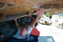 Bouldering in Hueco Tanks on 03/07/2020 with Blue Lizard Climbing and Yoga

Filename: SRM_20200307_1151321.jpg
Aperture: f/5.6
Shutter Speed: 1/400
Body: Canon EOS-1D Mark II
Lens: Canon EF 16-35mm f/2.8 L