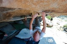 Bouldering in Hueco Tanks on 03/07/2020 with Blue Lizard Climbing and Yoga

Filename: SRM_20200307_1151350.jpg
Aperture: f/5.6
Shutter Speed: 1/320
Body: Canon EOS-1D Mark II
Lens: Canon EF 16-35mm f/2.8 L