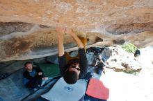 Bouldering in Hueco Tanks on 03/07/2020 with Blue Lizard Climbing and Yoga

Filename: SRM_20200307_1153080.jpg
Aperture: f/5.6
Shutter Speed: 1/160
Body: Canon EOS-1D Mark II
Lens: Canon EF 16-35mm f/2.8 L