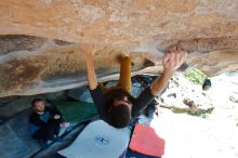 Bouldering in Hueco Tanks on 03/07/2020 with Blue Lizard Climbing and Yoga

Filename: SRM_20200307_1153081.jpg
Aperture: f/5.6
Shutter Speed: 1/200
Body: Canon EOS-1D Mark II
Lens: Canon EF 16-35mm f/2.8 L