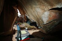 Bouldering in Hueco Tanks on 03/06/2020 with Blue Lizard Climbing and Yoga

Filename: SRM_20200306_1241190.jpg
Aperture: f/8.0
Shutter Speed: 1/250
Body: Canon EOS-1D Mark II
Lens: Canon EF 16-35mm f/2.8 L