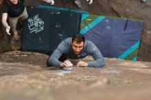 Bouldering in Hueco Tanks on 03/15/2020 with Blue Lizard Climbing and Yoga

Filename: SRM_20200315_1109450.jpg
Aperture: f/2.8
Shutter Speed: 1/400
Body: Canon EOS-1D Mark II
Lens: Canon EF 50mm f/1.8 II