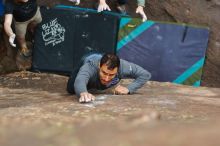 Bouldering in Hueco Tanks on 03/15/2020 with Blue Lizard Climbing and Yoga

Filename: SRM_20200315_1109460.jpg
Aperture: f/2.8
Shutter Speed: 1/400
Body: Canon EOS-1D Mark II
Lens: Canon EF 50mm f/1.8 II