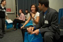 The Asian Business Students Association (ABSA) and the Hispanic Business Student Association (HBSA) hosted the career fair in the San Jacinto Residence Hall, Tuesday, February 6, 2007.

Filename: SRM_20070206_1846049.jpg
Aperture: f/7.1
Shutter Speed: 1/125
Body: Canon EOS-1D Mark II
Lens: Sigma 15-30mm f/3.5-4.5 EX Aspherical DG DF