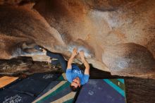 Bouldering in Hueco Tanks on 03/15/2020 with Blue Lizard Climbing and Yoga

Filename: SRM_20200315_1718450.jpg
Aperture: f/5.6
Shutter Speed: 1/250
Body: Canon EOS-1D Mark II
Lens: Canon EF 16-35mm f/2.8 L