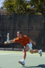 Luis Diaz Barriga.  The University of Texas (UT) men's tennis team defeated Georgia Tech (GT) Saturday, February 24, 2007..

Filename: SRM_20070224_1325266.jpg
Aperture: f/4.5
Shutter Speed: 1/800
Body: Canon EOS-1D Mark II
Lens: Canon EF 80-200mm f/2.8 L