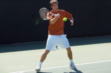 Luis Diaz Barriga and Bernhard Deussner.  The University of Texas (UT) men's tennis team defeated Georgia Tech (GT) Saturday, February 24, 2007..

Filename: SRM_20070224_1343542.jpg
Aperture: f/5.0
Shutter Speed: 1/1000
Body: Canon EOS-1D Mark II
Lens: Canon EF 80-200mm f/2.8 L