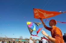 Chris Lam attempts to fly his UT kite at the 79th annual Zilker Park Kite Festival, Sunday, March 4, 2007.

Filename: SRM_20070304_1532081.jpg
Aperture: f/11.0
Shutter Speed: 1/250
Body: Canon EOS-1D Mark II
Lens: Sigma 15-30mm f/3.5-4.5 EX Aspherical DG DF