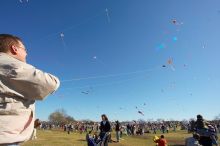 Former UT student Jeff Greenwell attempts to fly a kite at the 79th annual Zilker Park Kite Festival, Sunday, March 4, 2007.
Filename: SRM_20070304_1535163.jpg
Aperture: f/11.0
Shutter Speed: 1/250
Body: Canon EOS-1D Mark II
Lens: Sigma 15-30mm f/3.5-4.5 EX Aspherical DG DF