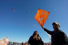Madhav Tadikonda, class of 1997, and Anjali Patel, class of 1999, fly a UT kite at the 79th annual Zilker Park Kite Festival, Sunday, March 4, 2007.
Filename: SRM_20070304_1536588.jpg
Aperture: f/11.0
Shutter Speed: 1/250
Body: Canon EOS-1D Mark II
Lens: Sigma 15-30mm f/3.5-4.5 EX Aspherical DG DF