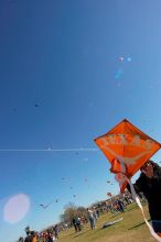 Madhav Tadikonda, class of 1997, and Anjali Patel, class of 1999, fly a UT kite at the 79th annual Zilker Park Kite Festival, Sunday, March 4, 2007.
Filename: SRM_20070304_1537549.jpg
Aperture: f/11.0
Shutter Speed: 1/250
Body: Canon EOS-1D Mark II
Lens: Sigma 15-30mm f/3.5-4.5 EX Aspherical DG DF