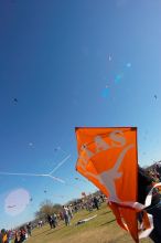 Madhav Tadikonda, class of 1997, and Anjali Patel, class of 1999, fly a UT kite at the 79th annual Zilker Park Kite Festival, Sunday, March 4, 2007.
Filename: SRM_20070304_1537582.jpg
Aperture: f/11.0
Shutter Speed: 1/250
Body: Canon EOS-1D Mark II
Lens: Sigma 15-30mm f/3.5-4.5 EX Aspherical DG DF
