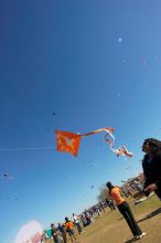 Madhav Tadikonda, class of 1997, and Anjali Patel, class of 1999, fly a UT kite at the 79th annual Zilker Park Kite Festival, Sunday, March 4, 2007.

Filename: SRM_20070304_1538263.jpg
Aperture: f/11.0
Shutter Speed: 1/250
Body: Canon EOS-1D Mark II
Lens: Sigma 15-30mm f/3.5-4.5 EX Aspherical DG DF