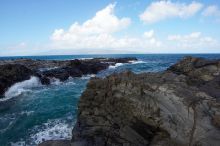 Hike to the Nakalele blowholes along the surf-beaten lava formations.

Filename: SRM_20071219_1225278.jpg
Aperture: f/8.0
Shutter Speed: 1/1600
Body: Canon EOS-1D Mark II
Lens: Sigma 15-30mm f/3.5-4.5 EX Aspherical DG DF