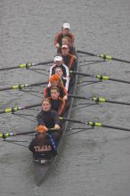 The Longhorns first varsity eight of coxswain Mary Cait McPherson, stroke Luise Fleischhauer, Callie Mattrisch, Jen Vander Maarel, Kellie Lunday, Jelena Zunic, Emilie Sallee, Alex Janss and Nancy Arrington placed first with a time of 28:09.00.  The women's rowing team competed in the 2008 Fighting Nutria on Saturday, February 16, 2008.

Filename: SRM_20080216_0827020.jpg
Aperture: f/4.0
Shutter Speed: 1/800
Body: Canon EOS-1D Mark II
Lens: Canon EF 300mm f/2.8 L IS