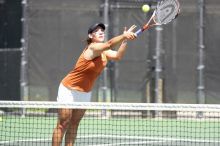 First doubles UT sophomore Vanja Corovic and UT junior Marija Milic defeated CSUS sophomore Aileen Tsan and CSUS junior Anastassia Lyssenko 8-3.  The University of Texas defeated Sacramento State on Saturday, March 22, 2008.

Filename: SRM_20080322_1143468.jpg
Aperture: f/4.0
Shutter Speed: 1/2000
Body: Canon EOS-1D Mark II
Lens: Canon EF 300mm f/2.8 L IS