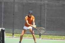Third doubles UT sophomore Stephanie Davison and UT freshman Caroline Larsson defeated CSUS junior Joyce Martinez Gutierrez and CSUS freshman Melissa Valenzuela 8-6.  The University of Texas defeated Sacramento State on Saturday, March 22, 2008.
Filename: SRM_20080322_1156045.jpg
Aperture: f/4.0
Shutter Speed: 1/2500
Body: Canon EOS-1D Mark II
Lens: Canon EF 300mm f/2.8 L IS