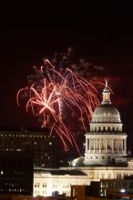 Austin Independence Day fireworks with the Capitol building, as viewed from atop the Manor Garage at The University of Texas at Austin. The fireworks were launched from Auditorium Shores, downtown Austin, Friday, July 4, 2008.
Filename: SRM_20080704_2146000.jpg
Aperture: f/11.0
Shutter Speed: 5/1
Body: Canon EOS 20D
Lens: Canon EF 80-200mm f/2.8 L