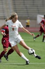 UT freshman Lucy Keith (#6, Midfielder).  The University of Texas women's soccer team won 2-1 against the Iowa State Cyclones Sunday afternoon, October 5, 2008.

Filename: SRM_20081005_12044639.jpg
Aperture: f/5.6
Shutter Speed: 1/2500
Body: Canon EOS-1D Mark II
Lens: Canon EF 300mm f/2.8 L IS