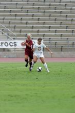 UT sophomore Alisha Ortiz (#12, Forward).  The University of Texas women's soccer team won 2-1 against the Iowa State Cyclones Sunday afternoon, October 5, 2008.

Filename: SRM_20081005_12115857.jpg
Aperture: f/5.6
Shutter Speed: 1/1600
Body: Canon EOS-1D Mark II
Lens: Canon EF 300mm f/2.8 L IS