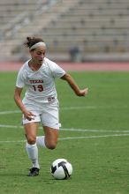 UT sophomore Erica Campanelli (#19, Defender) in the second half.  The University of Texas women's soccer team won 2-1 against the Iowa State Cyclones Sunday afternoon, October 5, 2008.

Filename: SRM_20081005_13234044.jpg
Aperture: f/5.6
Shutter Speed: 1/2000
Body: Canon EOS-1D Mark II
Lens: Canon EF 300mm f/2.8 L IS