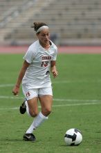 UT sophomore Erica Campanelli (#19, Defender) in the second half.  The University of Texas women's soccer team won 2-1 against the Iowa State Cyclones Sunday afternoon, October 5, 2008.

Filename: SRM_20081005_13234046.jpg
Aperture: f/5.6
Shutter Speed: 1/2000
Body: Canon EOS-1D Mark II
Lens: Canon EF 300mm f/2.8 L IS