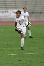 UT senior Courtney Gaines (#23, Midfielder) in the second half.  The University of Texas women's soccer team won 2-1 against the Iowa State Cyclones Sunday afternoon, October 5, 2008.

Filename: SRM_20081005_13283086.jpg
Aperture: f/5.6
Shutter Speed: 1/1600
Body: Canon EOS-1D Mark II
Lens: Canon EF 300mm f/2.8 L IS