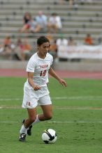 UT senior Stephanie Logterman (#10, Defender) in the second half.  The University of Texas women's soccer team won 2-1 against the Iowa State Cyclones Sunday afternoon, October 5, 2008.

Filename: SRM_20081005_13340485.jpg
Aperture: f/5.6
Shutter Speed: 1/1600
Body: Canon EOS-1D Mark II
Lens: Canon EF 300mm f/2.8 L IS