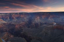 First sunrise of the new year at the south rim of the Grand Canyon, Thursday January 1, 2009.  The temperature was as low as 15 F the night before with a foot and a half of snow on the ground.  Luckily sunrise wasn't until 7:40.

Filename: SRM_20090101_07325803.JPG
Aperture: f/16.0
Shutter Speed: 32/10
Body: Canon EOS-1D Mark II
Lens: Canon EF 16-35mm f/2.8 L