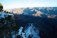 First sunrise of the new year at the south rim of the Grand Canyon, Thursday January 1, 2009. The temperature was as low as 15 F the night before with a foot and a half of snow on the ground. Luckily sunrise wasn't until 7:40.
Filename: SRM_20090101_08074038.JPG
Aperture: f/16.0
Shutter Speed: 1/8
Body: Canon EOS-1D Mark II
Lens: Canon EF 16-35mm f/2.8 L