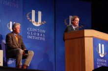 UT President William Powers Jr. speaks at the opening of the first plenary session of CGIU with Former President Bill Clinton listening. Day one of the 2nd Annual Clinton Global Initiative University (CGIU) meeting was held at The University of Texas at Austin, Friday, February 13, 2009.
Filename: SRM_20090213_16310666.jpg
Aperture: f/4.0
Shutter Speed: 1/160
Body: Canon EOS-1D Mark II
Lens: Canon EF 80-200mm f/2.8 L