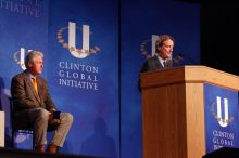 UT President William Powers Jr. speaks at the opening of the first plenary session of CGIU with Former President Bill Clinton listening. Day one of the 2nd Annual Clinton Global Initiative University (CGIU) meeting was held at The University of Texas at Austin, Friday, February 13, 2009.
Filename: SRM_20090213_16310667.jpg
Aperture: f/4.0
Shutter Speed: 1/160
Body: Canon EOS-1D Mark II
Lens: Canon EF 80-200mm f/2.8 L