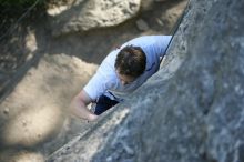 Me top roping Lick the Window (5.10c), shot by Javier Morales from the top of Ack! (5.11b, but using the crack for the start instead) that I top roped up with my camera on my back.  It was another long day of rock climbing at Seismic Wall on Austin's Barton Creek Greenbelt, Sunday, April 5, 2009.

Filename: SRM_20090405_17183636.jpg
Aperture: f/3.2
Shutter Speed: 1/400
Body: Canon EOS-1D Mark II
Lens: Canon EF 80-200mm f/2.8 L