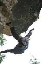 Someone taking a big fall on Cuttin Cards for a Poke (5.12+).  It was another long day of rock climbing at Seismic Wall on Austin's Barton Creek Greenbelt, Saturday, April 11, 2009.

Filename: SRM_20090411_13314957.JPG
Aperture: f/3.2
Shutter Speed: 1/1000
Body: Canon EOS-1D Mark II
Lens: Canon EF 80-200mm f/2.8 L