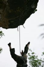 Someone taking a big fall on Cuttin Cards for a Poke (5.12+).  It was another long day of rock climbing at Seismic Wall on Austin's Barton Creek Greenbelt, Saturday, April 11, 2009.

Filename: SRM_20090411_13314959.JPG
Aperture: f/5.0
Shutter Speed: 1/1000
Body: Canon EOS-1D Mark II
Lens: Canon EF 80-200mm f/2.8 L