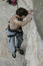 Jason Shear competing.  CTM hosted a speed climbing event at Seismic Wall on Diving for Rocks to benefit the Austin Area Food Bank, Saturday, May 9, 2009.

Filename: SRM_20090509_11205249.jpg
Aperture: f/5.0
Shutter Speed: 1/800
Body: Canon EOS-1D Mark II
Lens: Canon EF 80-200mm f/2.8 L