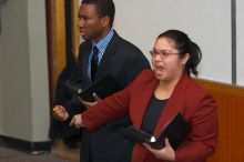 Donald Collier and Sally Rivero rehearse their Duo Interpretation of "Architecture of Loss," by Julia Cho. The University of Texas' Speech Team will compete in the American Forensic Association’s National Individual Events Tournament (AFA NIET) in Gainesv
Filename: SRM_20060325_140726_2.jpg
Aperture: f/3.5
Shutter Speed: 1/160
Body: Canon EOS 20D
Lens: Canon EF 80-200mm f/2.8 L
